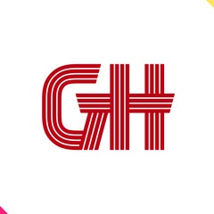 Parallel Line Monogram Initial Logo Logo Letter G and H