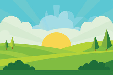 Obraz premium landscape with mountains and trees background