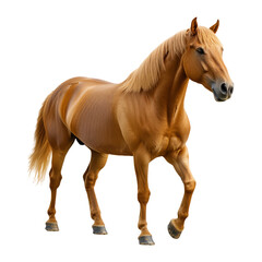 Obraz premium Majestic Golden Horse on Transparent Background with Beautiful Coat