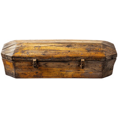 Rustic Wooden Casket on Transparent Background for Graphic Design