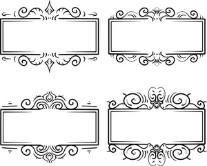 four decorative frames with different floral ornaments