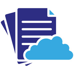 Document solid dual color icon. Simple vector icon design in solid color style. Editable vector format