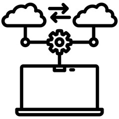Obraz premium Migrating outline icon. Simple vector icon design in outline style. Editable vector format