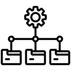 Data management outline icon. Simple vector icon design in outline style. Editable vector format