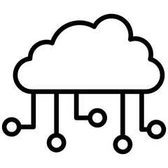 Cloud computing outline icon. Simple vector icon design in outline style. Editable vector format