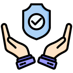 Protection lineal color icon. Simple vector icon design in lineal color style. Editable vector format