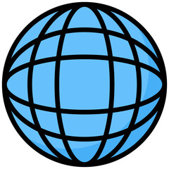 Globe lineal color icon. Simple vector icon design in lineal color style. Editable vector format