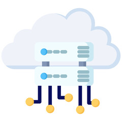 Server flat color icon. Simple vector icon design in flat color style. Editable vector format