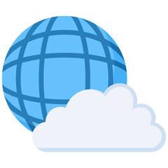 Cloud storage flat color icon. Simple vector icon design in flat color style. Editable vector format