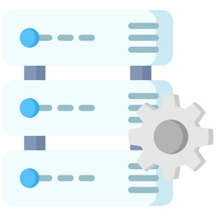 Obraz premium Data center flat color icon. Simple vector icon design in flat color style. Editable vector format