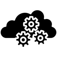 Cloud gylph icon. Simple vector icon design in gylph style. Editable vector format