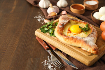 Khachapuri, concept of tasty food, tasty baking food
