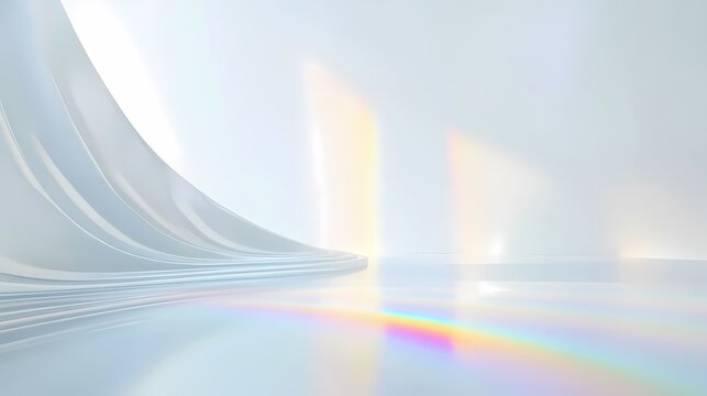 digital technology silver rainbow flowing curve poster background