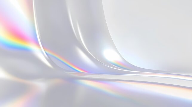 digital technology silver rainbow flowing curve poster background