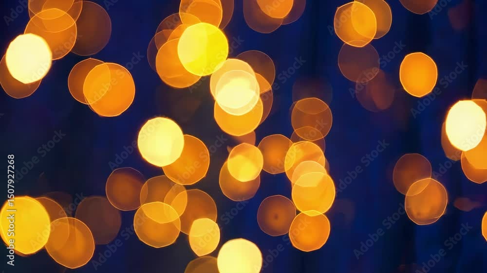 Poster glowing bokeh lights transitioning across a dark background ideal for festive and celebratory compos