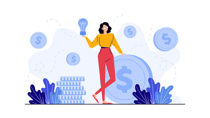 Creative concept of innovation and wealth. Perfect for business presentations, financial blogs, entrepreneurship resources, and innovation related content.