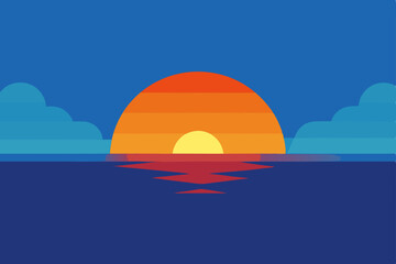 sunset over the river