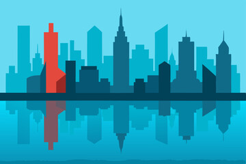 Fototapeta premium chicago skyline with reflection