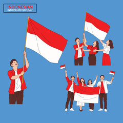vector illustration of indonesian independence day celebration