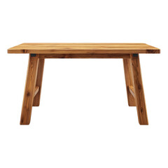 Wooden Table with Clean Design on White Transparent Background