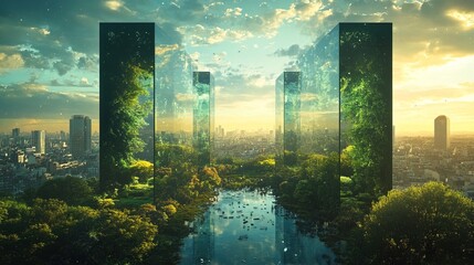 A digital world where businesses and nature exist in perfect harmony 