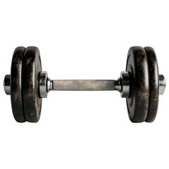 Classic Dumbbell Isolated on a Transparent Background for Fitness Use