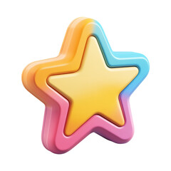 Colorful Star Shape with Soft Gradient and Transparent Background