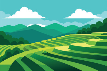 Fototapeta premium landscape with mountains and blue sky