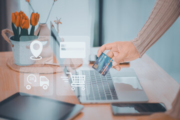 Digital Payment Confirmation via Credit Card and AI Technology. Fintech Security, Online Banking,...