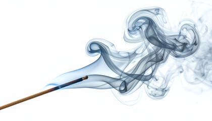 Peaceful Smoke Incense Stick Swirling Smoke Art, Tranquil Symbolism