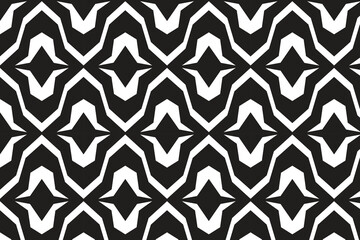 vector black and white seamless pattern with geometric shapes  hand drawn abstract background	