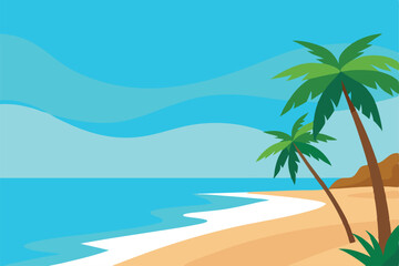 Obraz premium tropical beach with palm trees