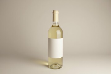 Empty wine bottle with blank label.