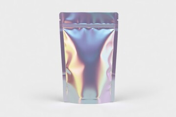 Holographic pouch packaging mockup.