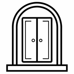 black and white doors on white background