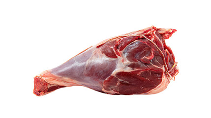 Raw Lamb Leg Meat Cut Isolated on Transparent Background