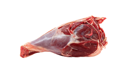 Raw Lamb Leg Meat Cut Isolated on Transparent Background