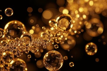 Golden bubbles in motion.