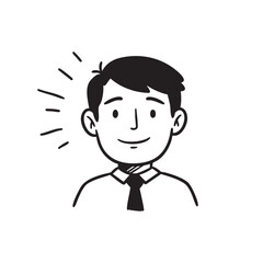 Hand-drawn Illustration of a Smiling Businessman Avatar