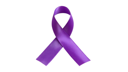 Single Purple Ribbon Awareness Symbol on Transparent Background