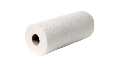 Fototapeta premium Roll of white paper towels on transparent background