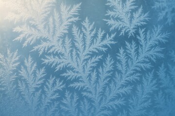 Delicate frost patterns forming intricate designs on a cold window