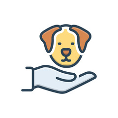 Color illustration icon for animal welfare