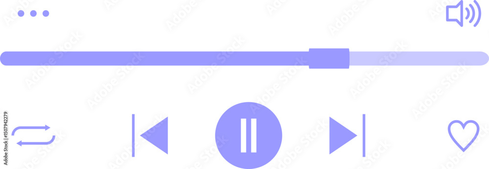 Poster music player interface element