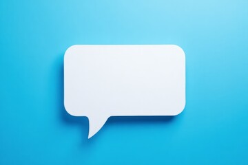 Blank white speech bubble on a bright, solid background.