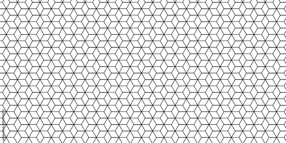 Fototapete seamless pattern with hexagon square cube geometric pattern shapes grid metal element texture design