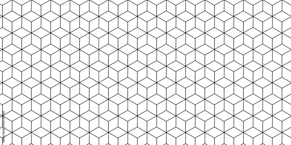 Fototapete hexagon square cube geometric pattern shapes grid metal element texture design. vector tiles gradien