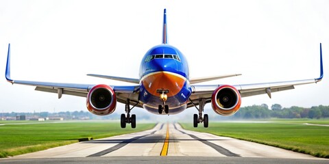 Chicago Midway Airport Landing, Boeing 737 Southwest Airplane Touchdown, Runway Photography, Aircraft Arrival