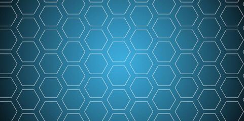 Abstract minimal blue lines Hexagonal structure futuristic blue background and Embossed Hexagon , honeycomb blue mosaic cell web ,light and shadow texture design.