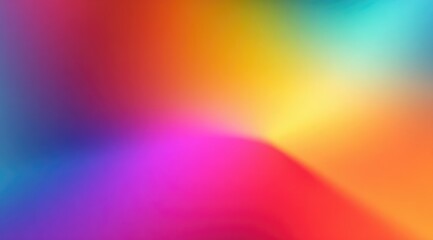 Abstract swirling blend of vibrant hues; red, orange, yellow, teal, pink, and purple shades converge in a blurred, radial gradient effect, creating a dynamic, colorful composition